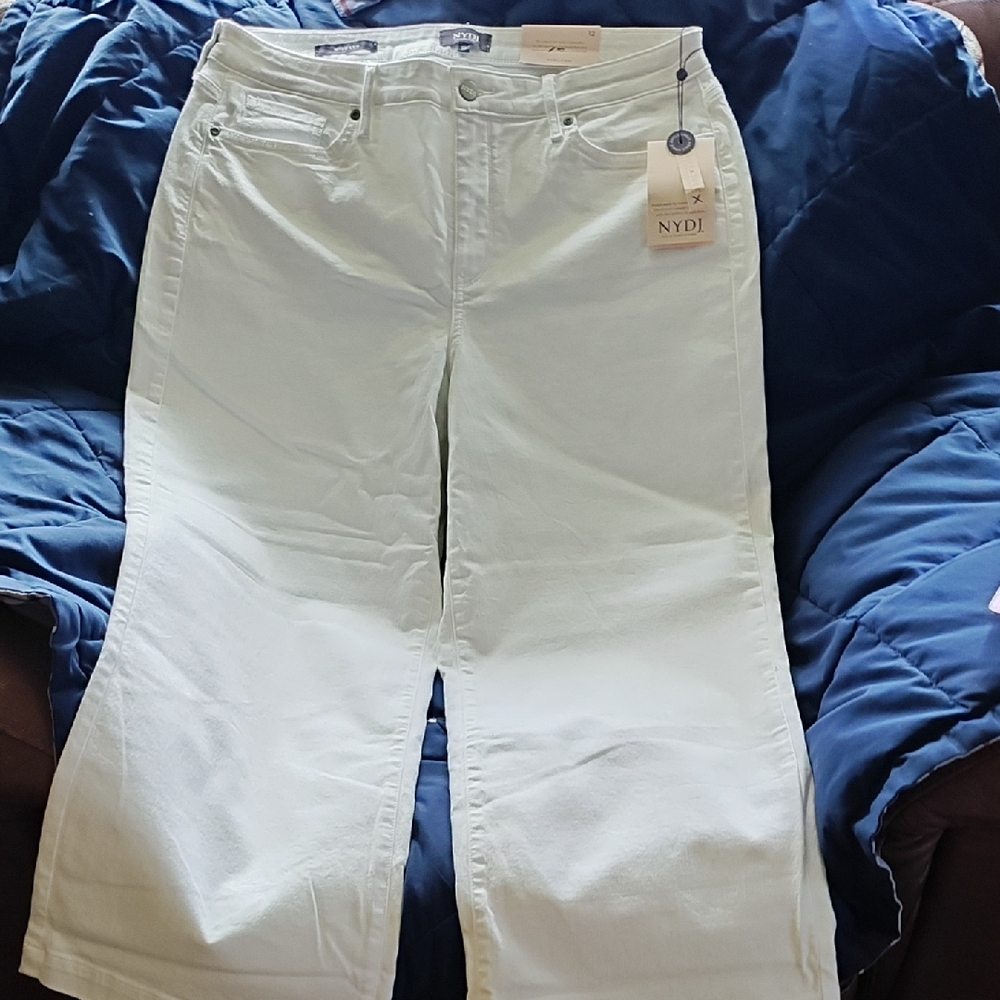 NYDJ Women's Cream Wide-Leg Jeans